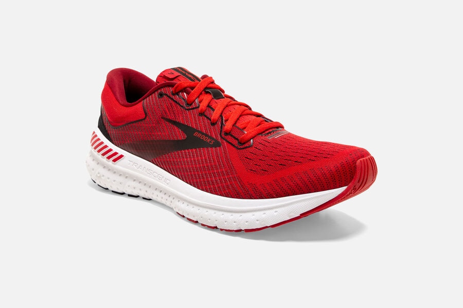 Brooks Running Shoes - Transcend 7 Road Mens - Red/Black - DJQ-631907